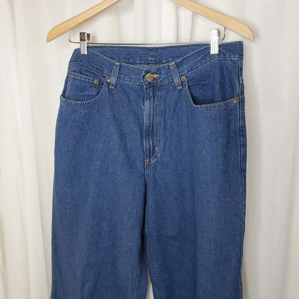 L.L. Bean Vintage Dark Wash High Rise Mom Jeans, 12